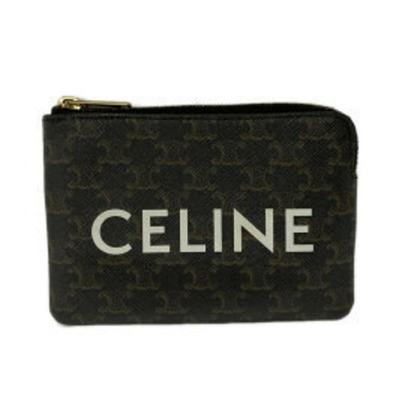 Celine Triomphe Black Canvas Case White - Picture 1 of 9